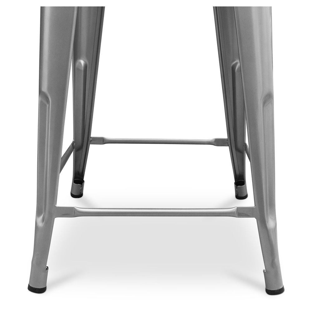Barkruk met rugleuning - Hout & Staal - 60 cm - Metalix