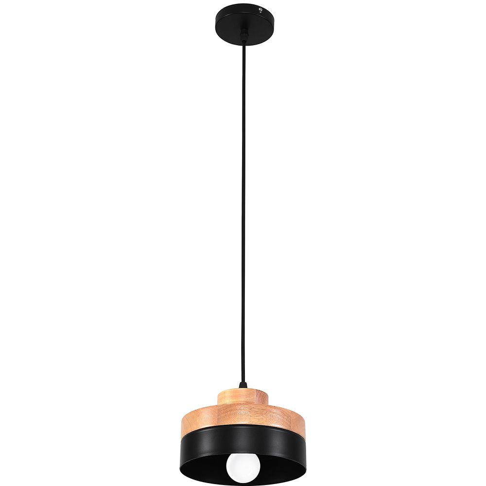 Eigil Scandinavian pendant lamp - Wood and metal