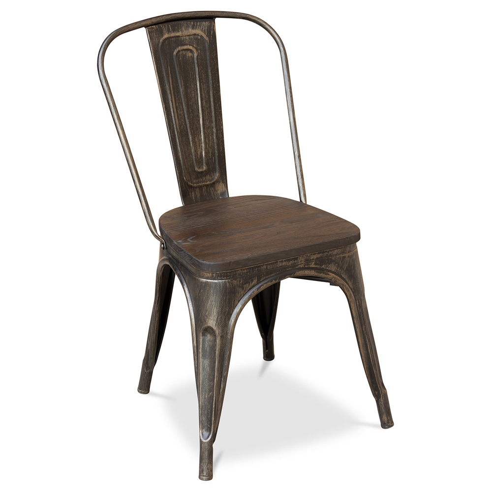 Tolix Style Chair Wooden seat New edition - Metal