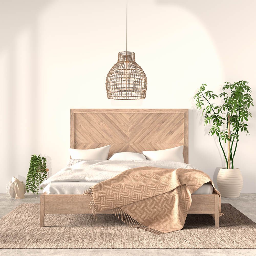 Hanging Lamp Boho Design Natural Rattan - Chi