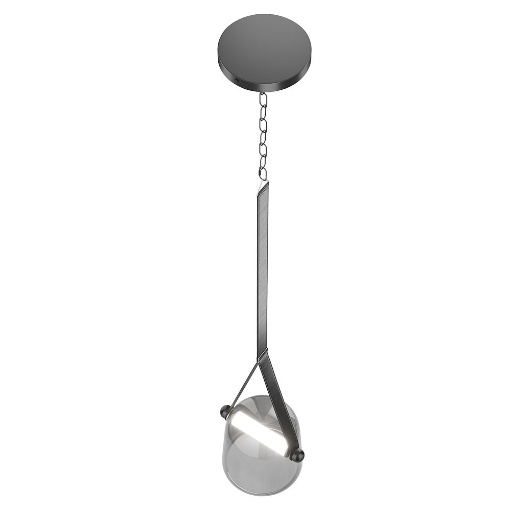 Pendant light in modern design, smoked glass - Nam